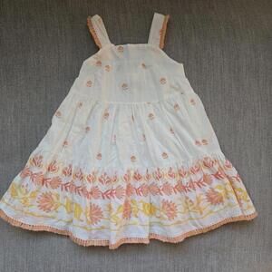 Boho Haute Hippie Kids Sundress 3T Cotton Fully Lined With Fringe Fall Colors